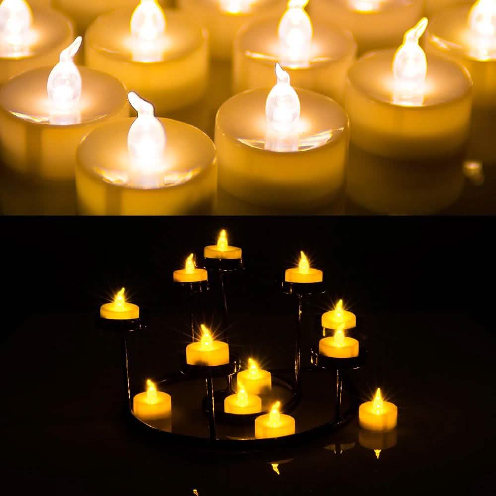 100-Piece: Amber Yellow LED Candle Tea Light Flameless Steady Tealight DailySale