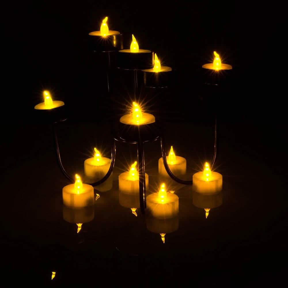 100-Piece: Amber Yellow LED Candle Tea Light Flameless Steady Tealight DailySale