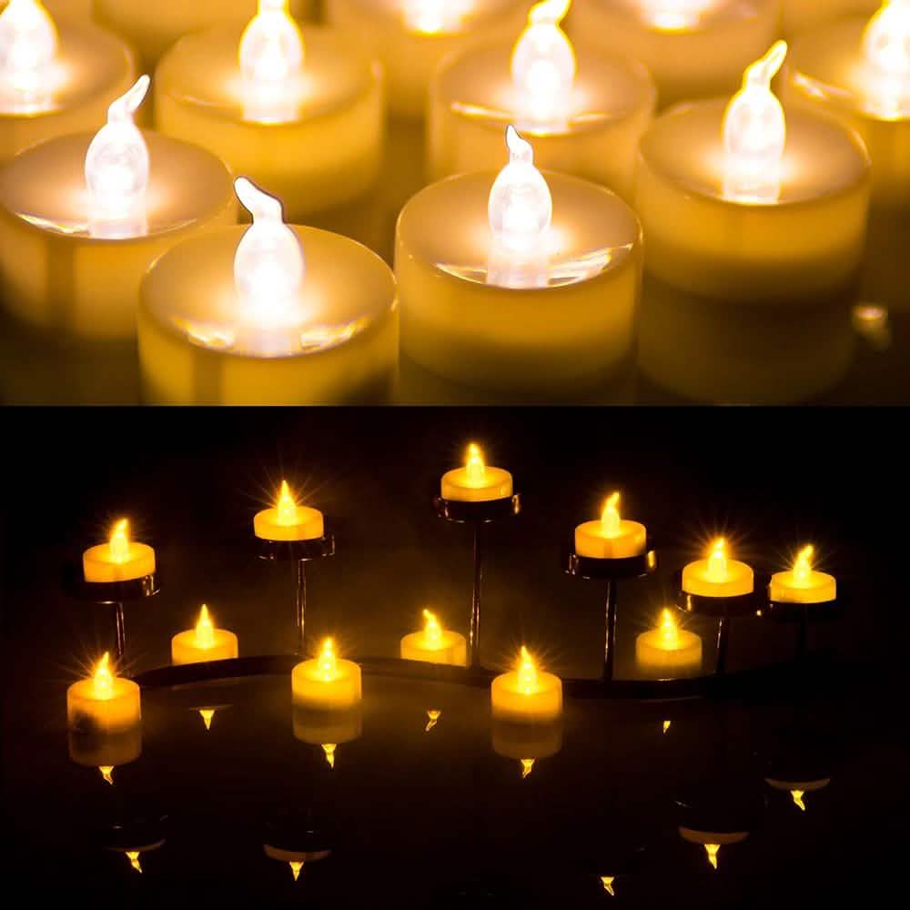 100-Piece: Amber Yellow LED Candle Tea Light Flameless Steady Tealight DailySale