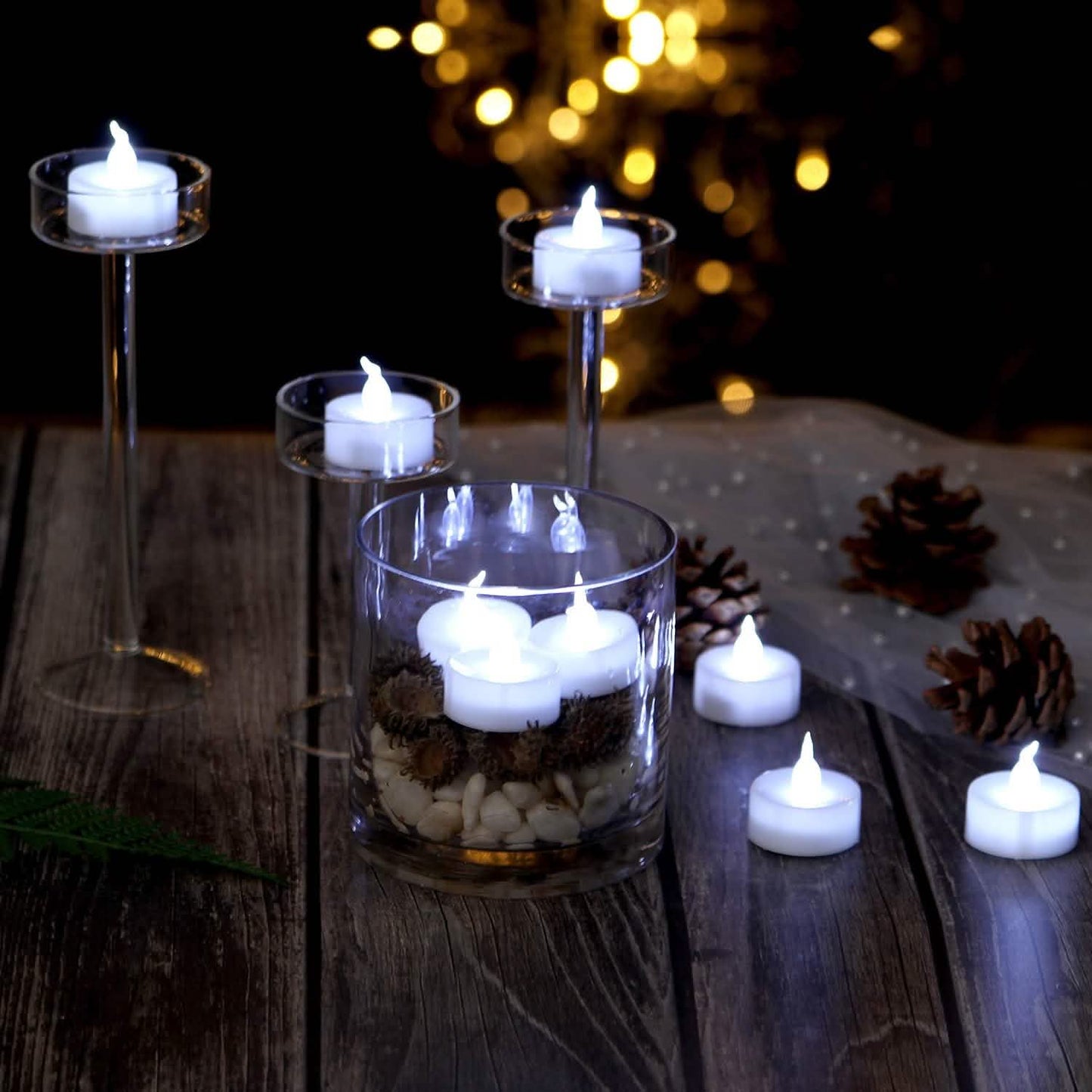 100-Piece: Cool White LED Tealight Flameless Smokeless Candles DailySale