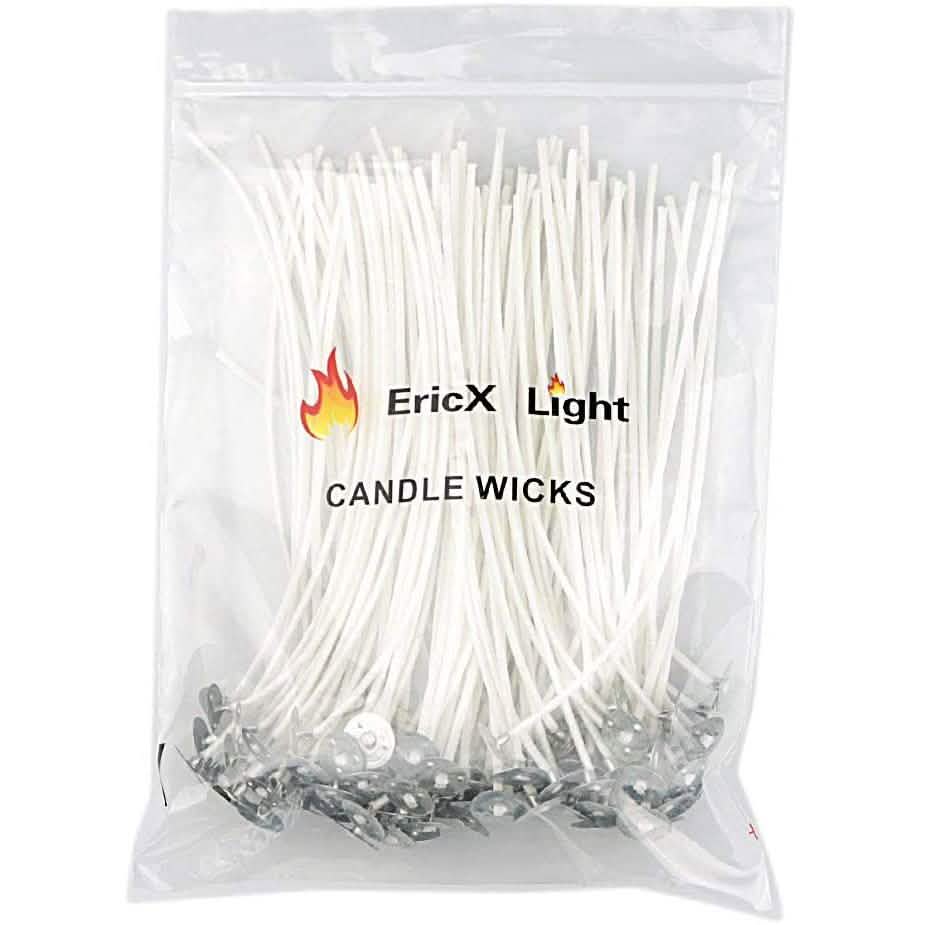 100-Piece: EricX Light Cotton Candle Wick 6" Pre-Waxed for Candle Making DailySale