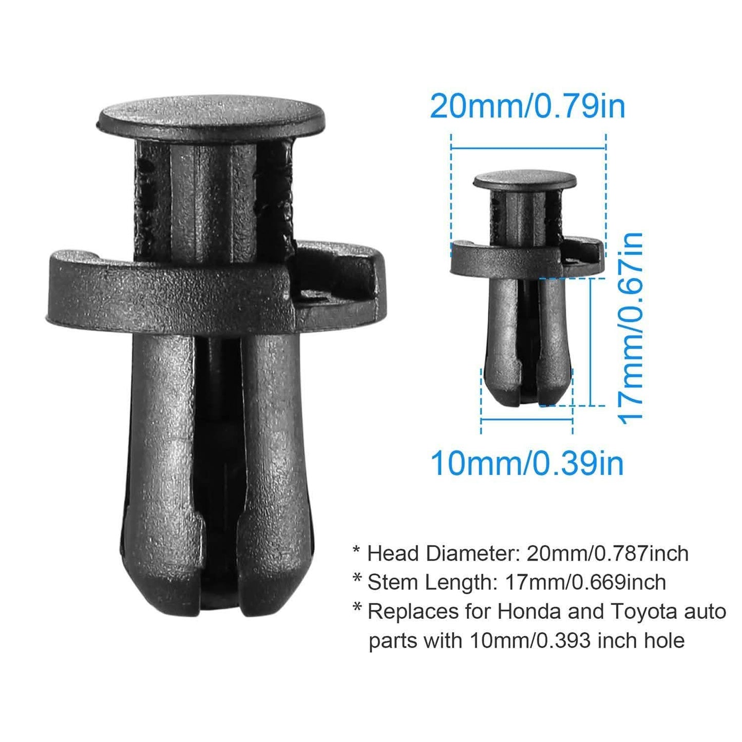 100-Pieces: 10mm Bumper Clip Fastener Rivets DailySale