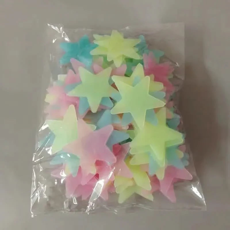 100-Pieces: Luminous Glow in the Dark Star Wall Stickers DailySale