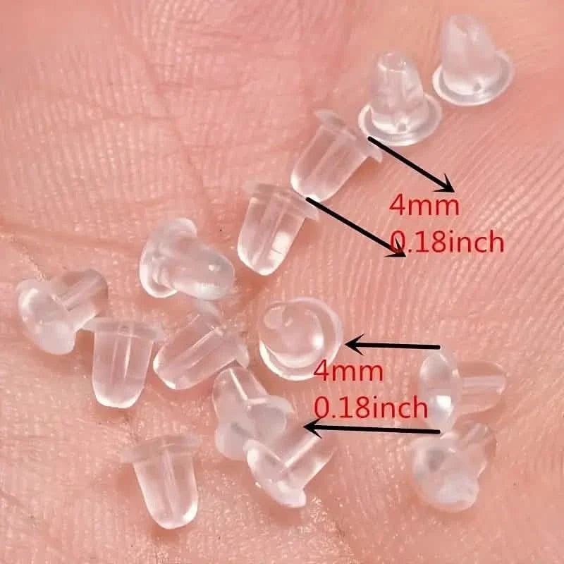100-Pieces: Transparent Plastic Ear Clog Ear Stud Earring Pin Backs Ear Plug DailySale
