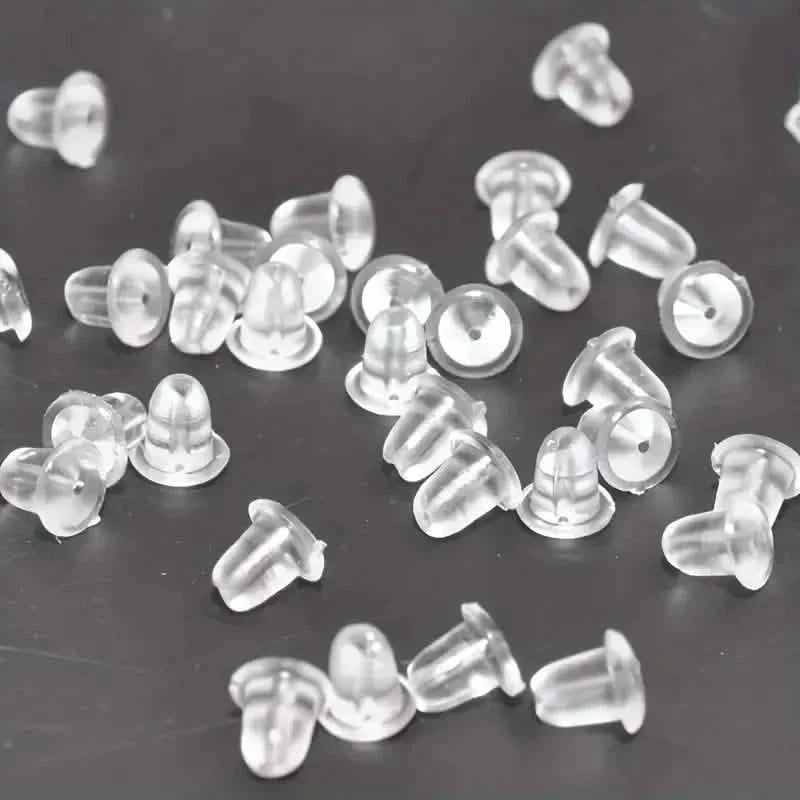 100-Pieces: Transparent Plastic Ear Clog Ear Stud Earring Pin Backs Ear Plug DailySale