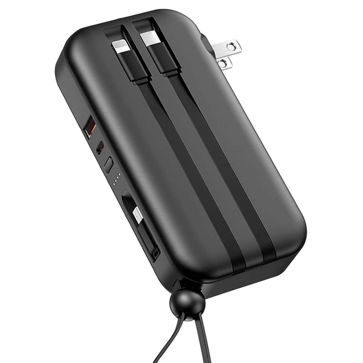 10000mAh Portable Charger with US Plug 3 Inbuilt Cables DailySale
