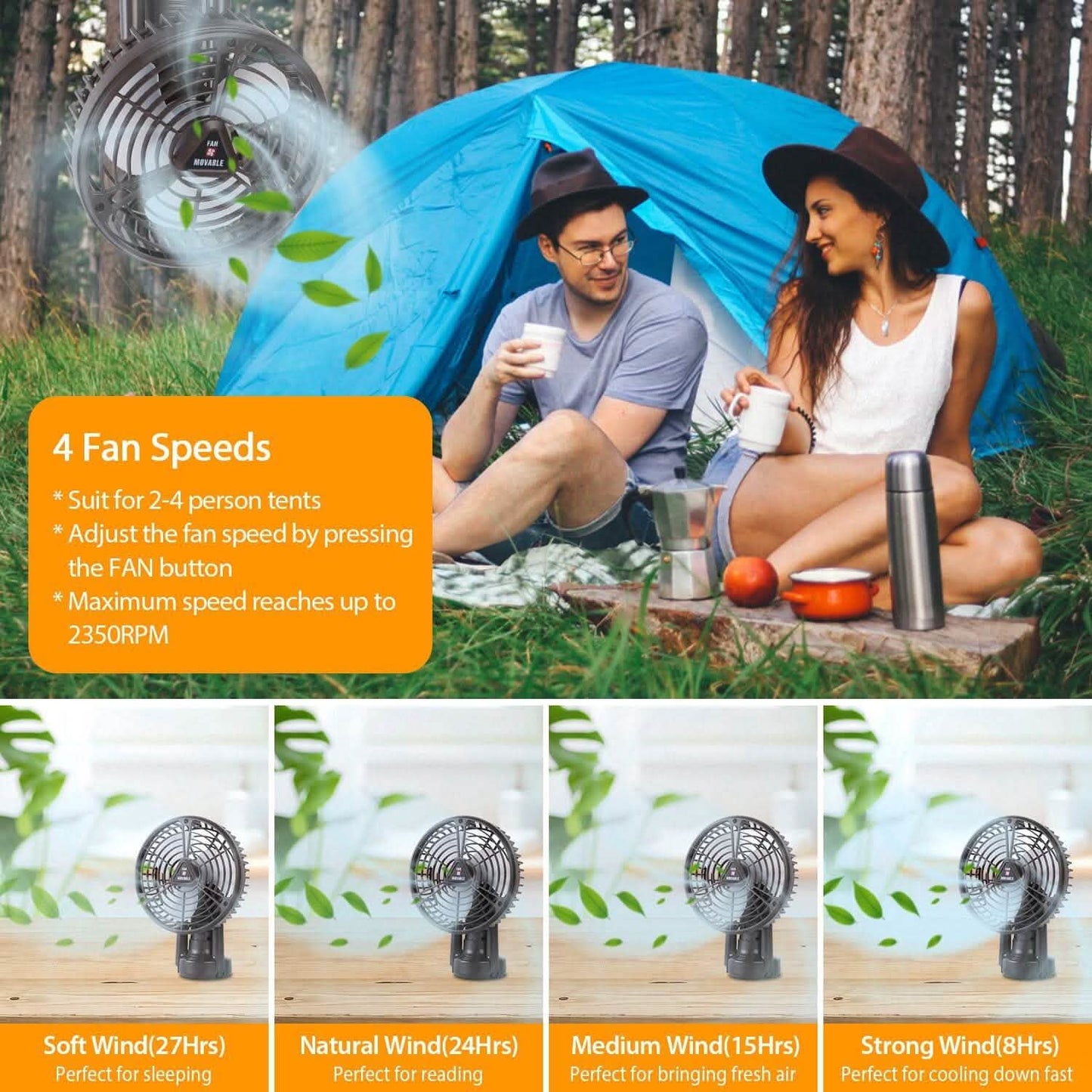 10400 mAh Portable Camping Fan DailySale