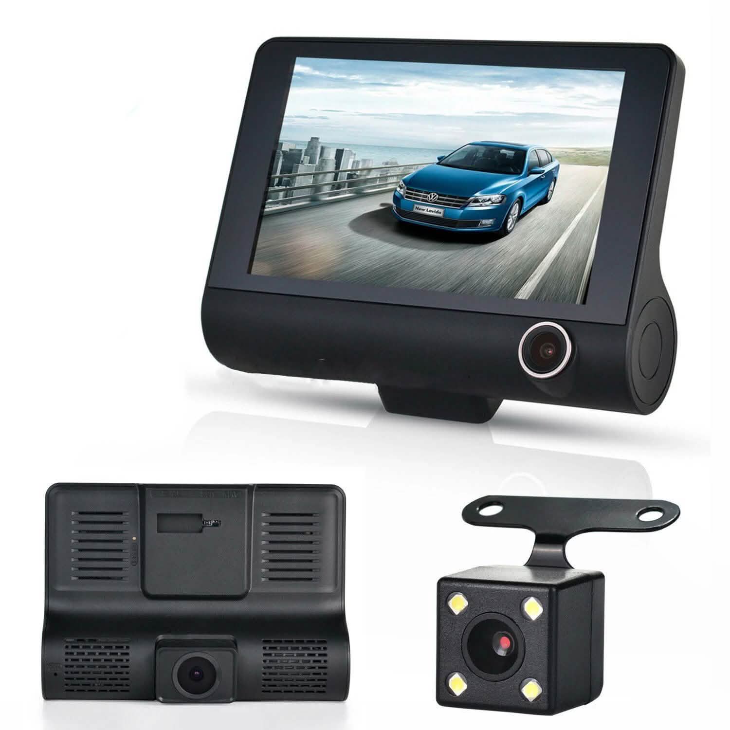 1080P 4" Dual Lens HD Car DVR Rearview Video Dash Cam Recorder Camera G-sensor DailySale