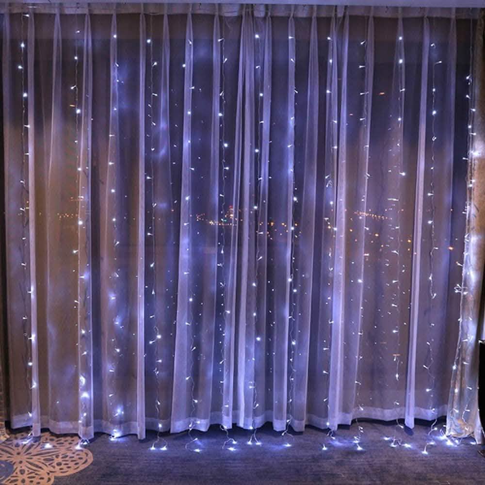 10Ft 300 LED Cool White Window Curtain String Light DailySale