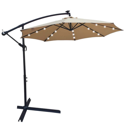 10ft Solar-Powered Patio Umbrella DailySale