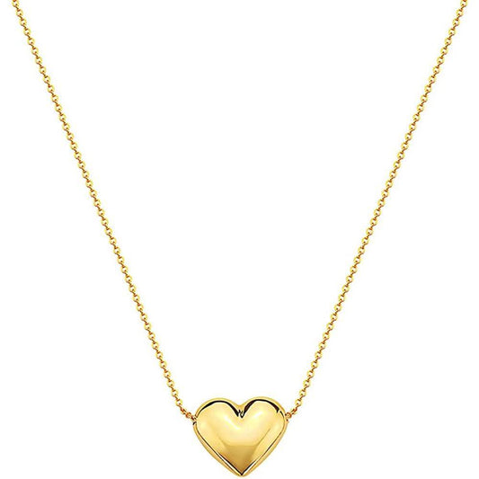 10K Gold Puffed Heart Necklace for Women Adjustable DailySale