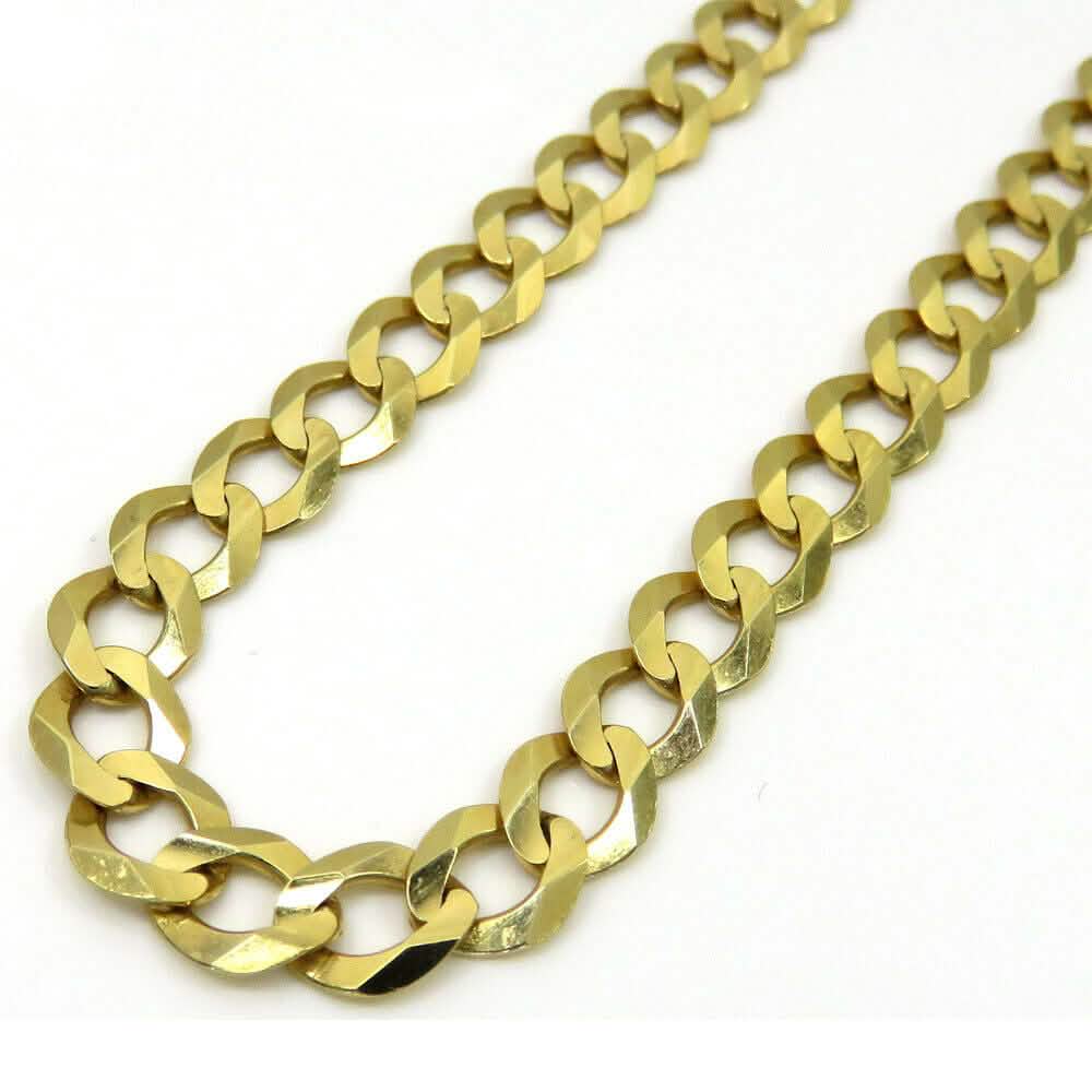 10K Solid Yellow Gold Curb Cuban Link Chain Pendant Necklace 7mm DailySale