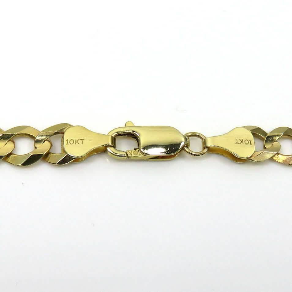 10K Solid Yellow Gold Curb Cuban Link Chain Pendant Necklace 7mm DailySale