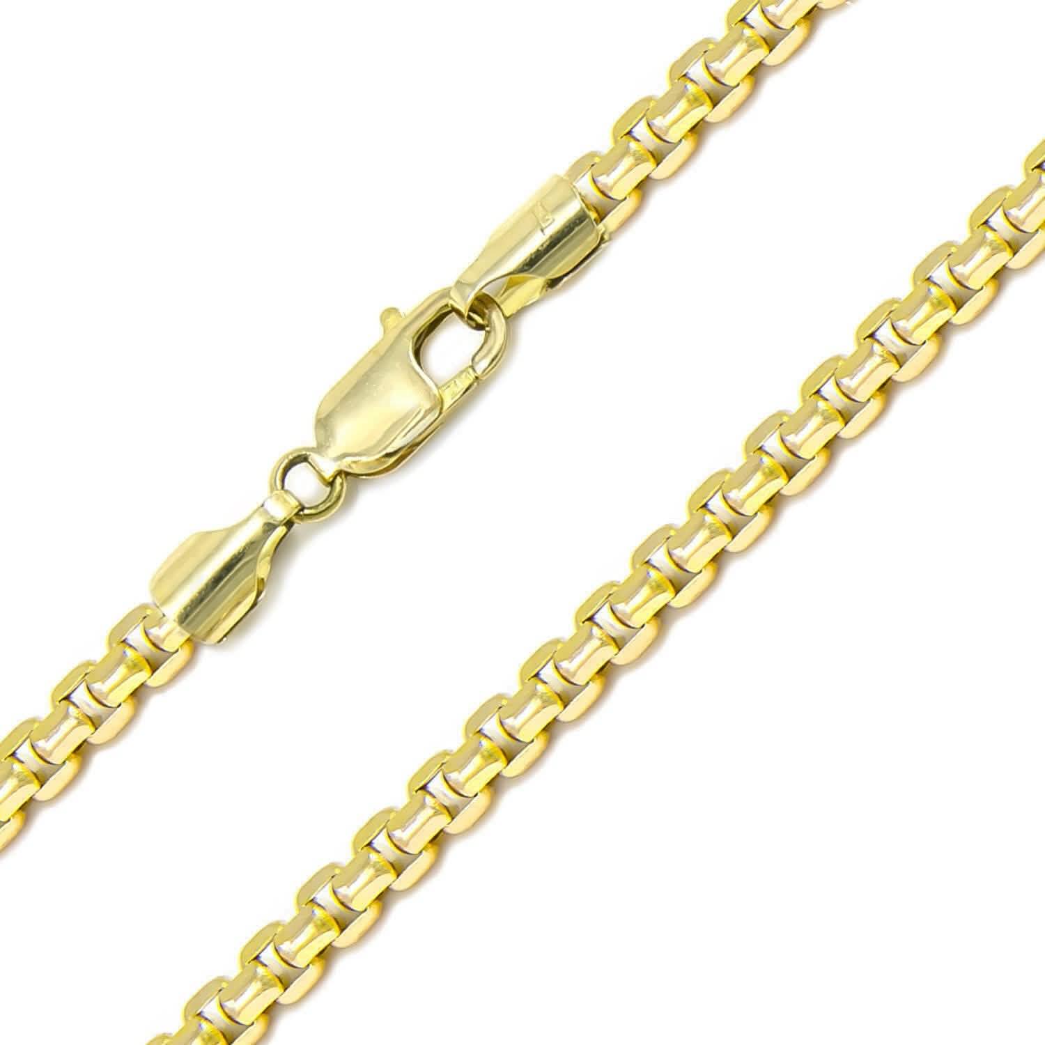 10K Solid Yellow Gold Round Box Chain Necklace - 2.5mm DailySale