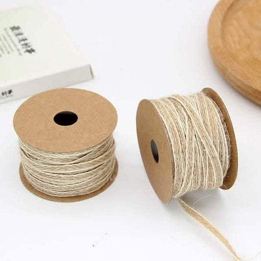 10M/Roll Width 0.5cm Jute Burlap Rolls Hessian Ribbon With Lace Vintage Rustic Wedding Decoration DailySale