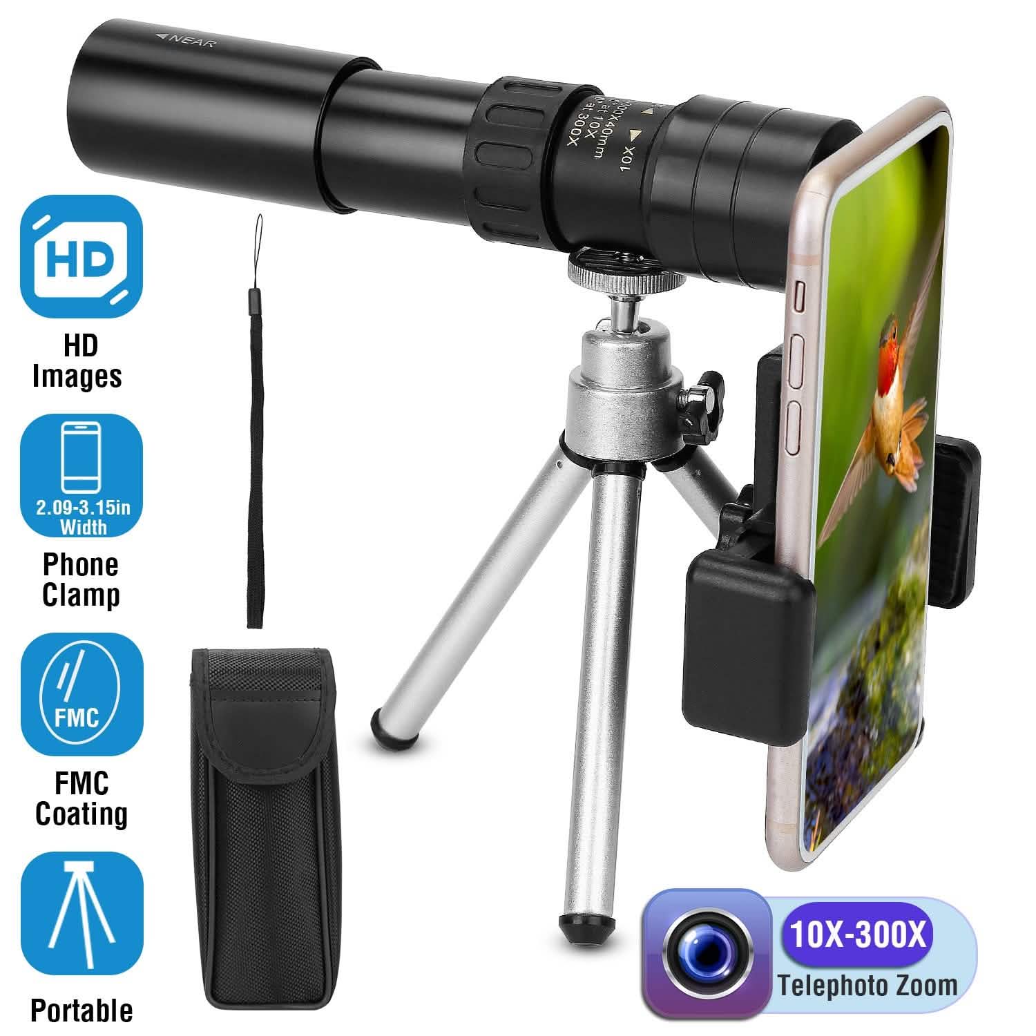 10X-300X Zoom Monocular Telescope High Definition Phone Telephoto Lens DailySale