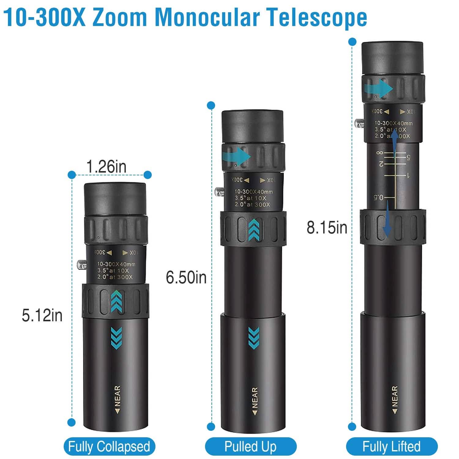10X-300X Zoom Monocular Telescope High Definition Phone Telephoto Lens DailySale