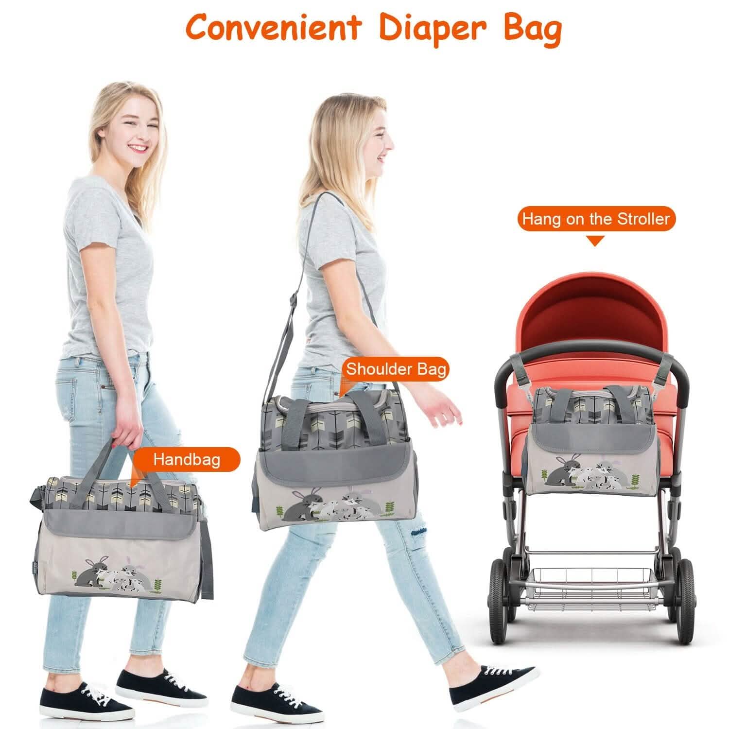 11-Piece Set: Multifunctional Diaper Handbags with Food Bag DailySale