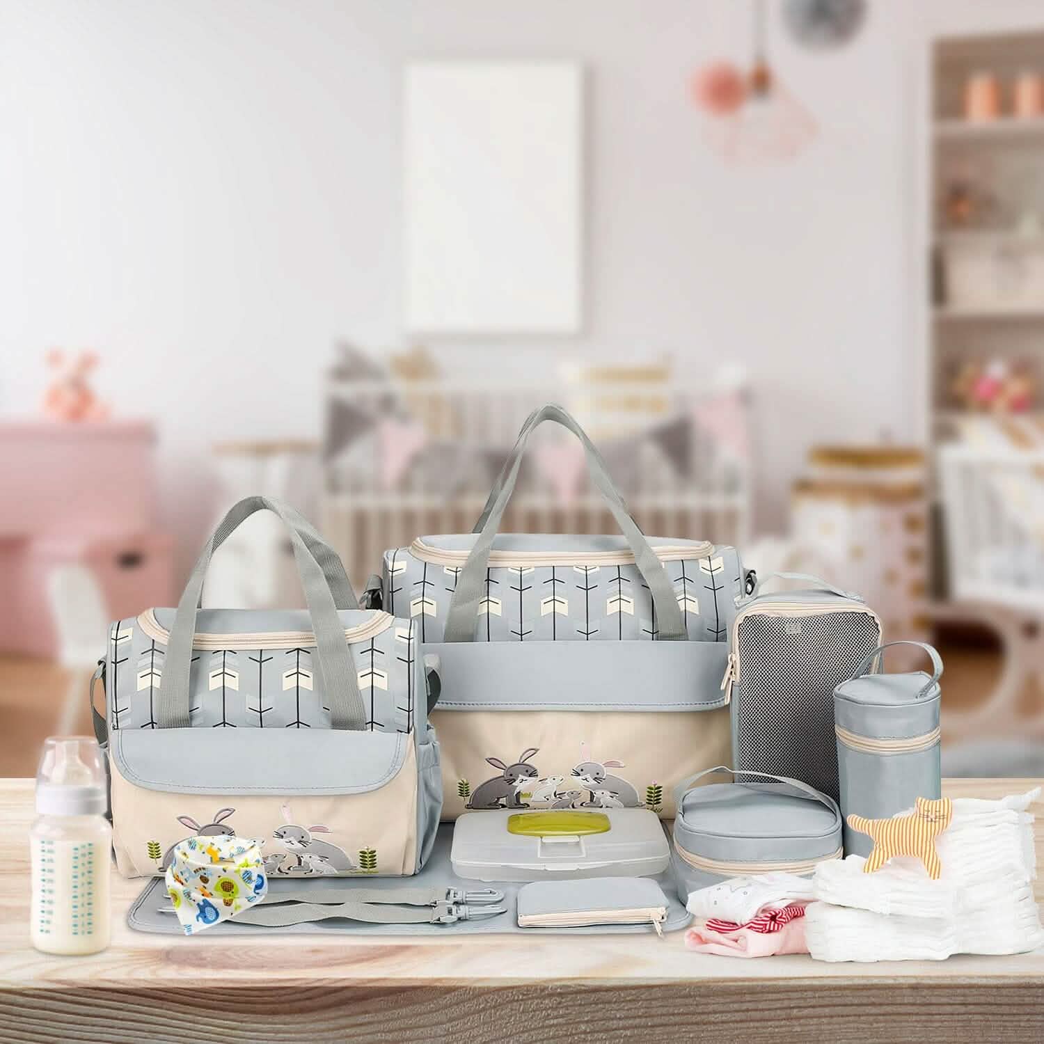 11-Piece Set: Multifunctional Diaper Handbags with Food Bag DailySale