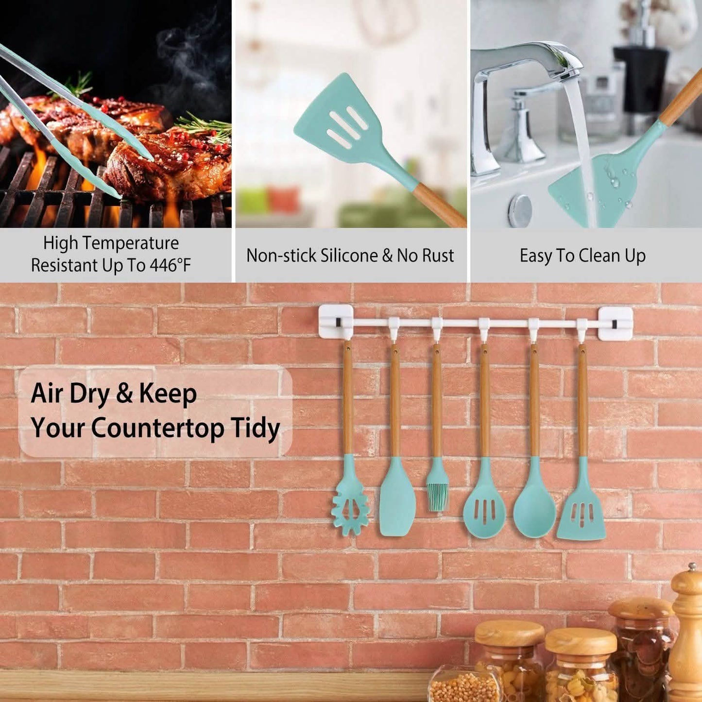 11-Piece: Silicone Cooking Utensil Set DailySale