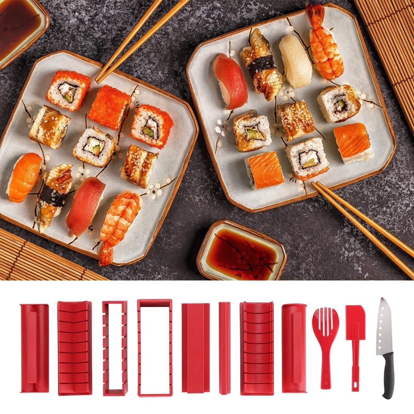 11-Piece: Sushi Making Kit Sushi Rolls with Premium Sushi Knife DailySale