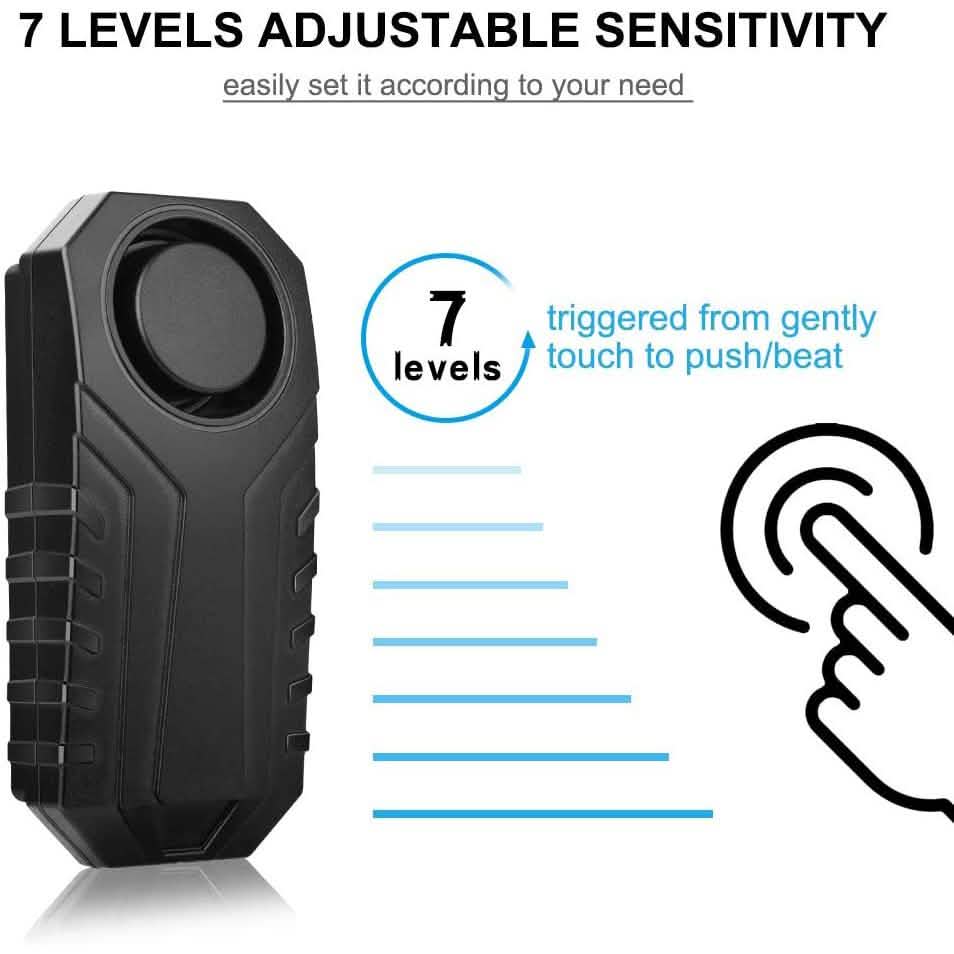 113dB Wireless Vibration Motion Sensor Waterproof Bike Alarm with Remote DailySale