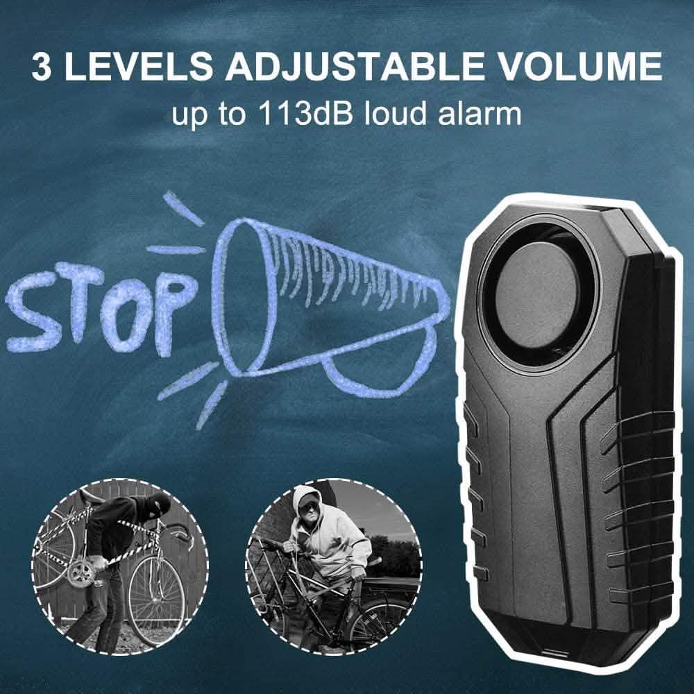 113dB Wireless Vibration Motion Sensor Waterproof Bike Alarm with Remote DailySale
