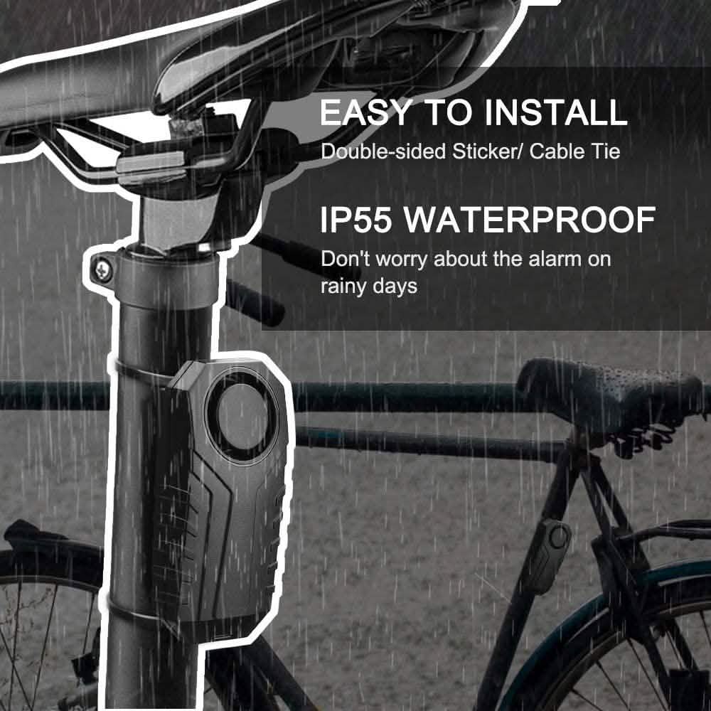 113dB Wireless Vibration Motion Sensor Waterproof Bike Alarm with Remote DailySale