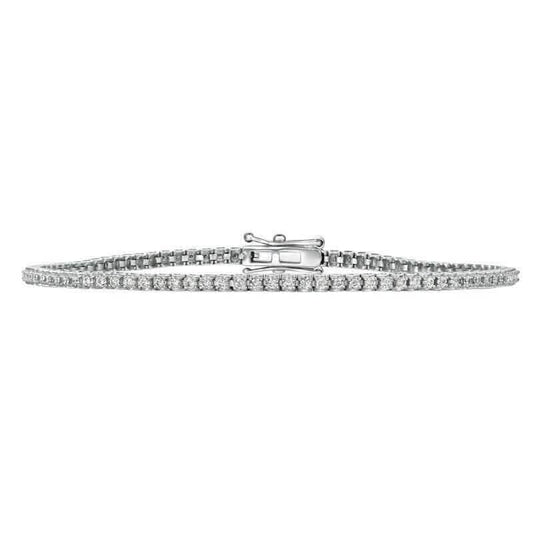 1.15 Carat Natural Diamond Tennis Bracelet G SI 14K White Gold 8-Inch DailySale