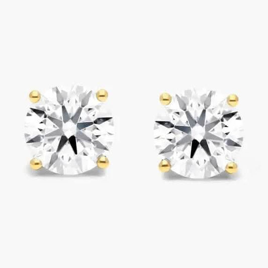 1/2 Ct TW Real Natural Round-Cut Diamond Solitaire 14K Gold Stud Earrings DailySale