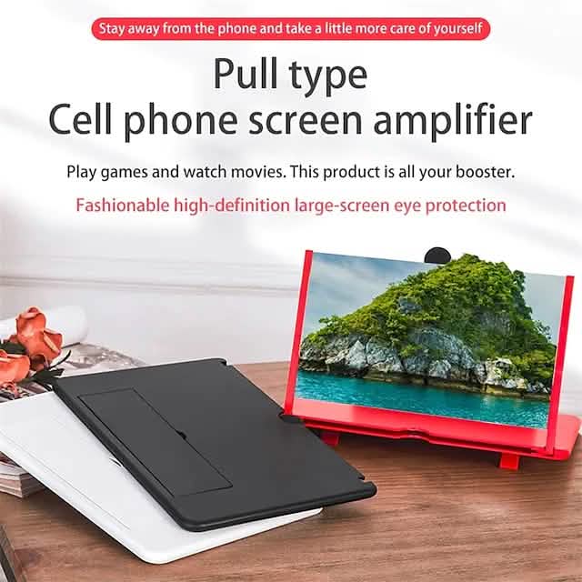 12 inch 3D Mobile Phone Screen Magnifier HD Video Amplifier with Foldable Holder DailySale