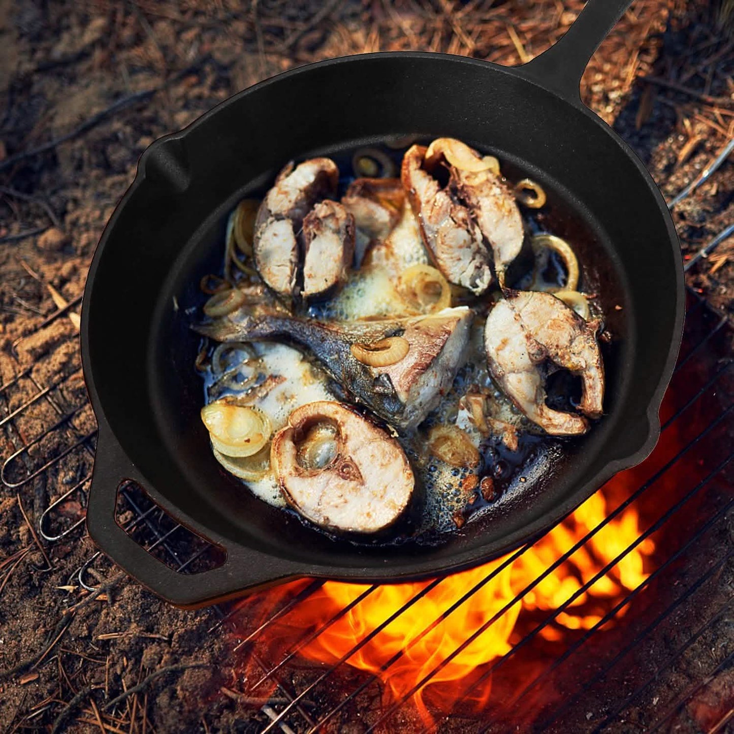 12 Inch Pre-Seasoned Cast Iron Skillet Oven Safe Cookware DailySale