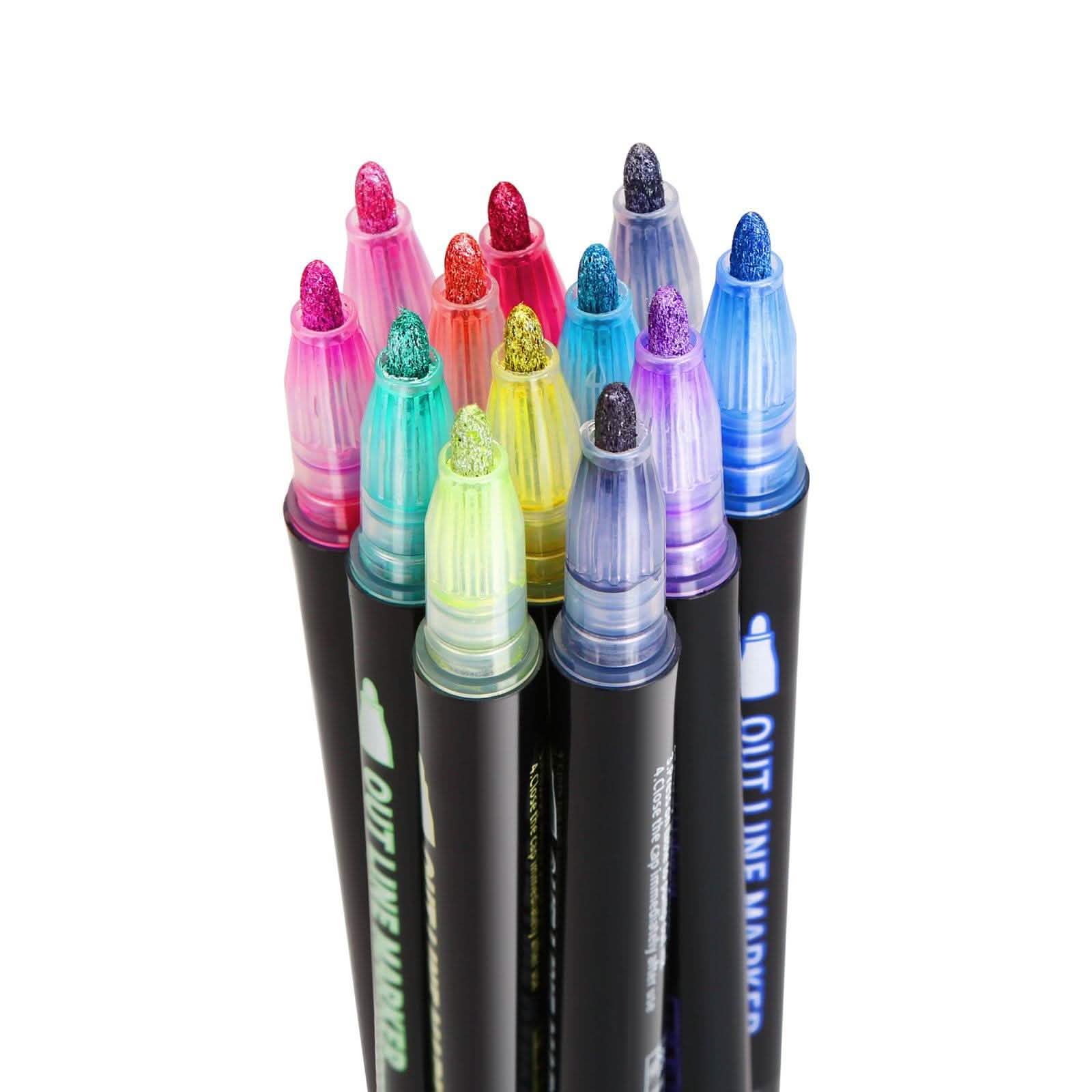 12-Pack: AGPtEK Double Line Outline Pen DailySale