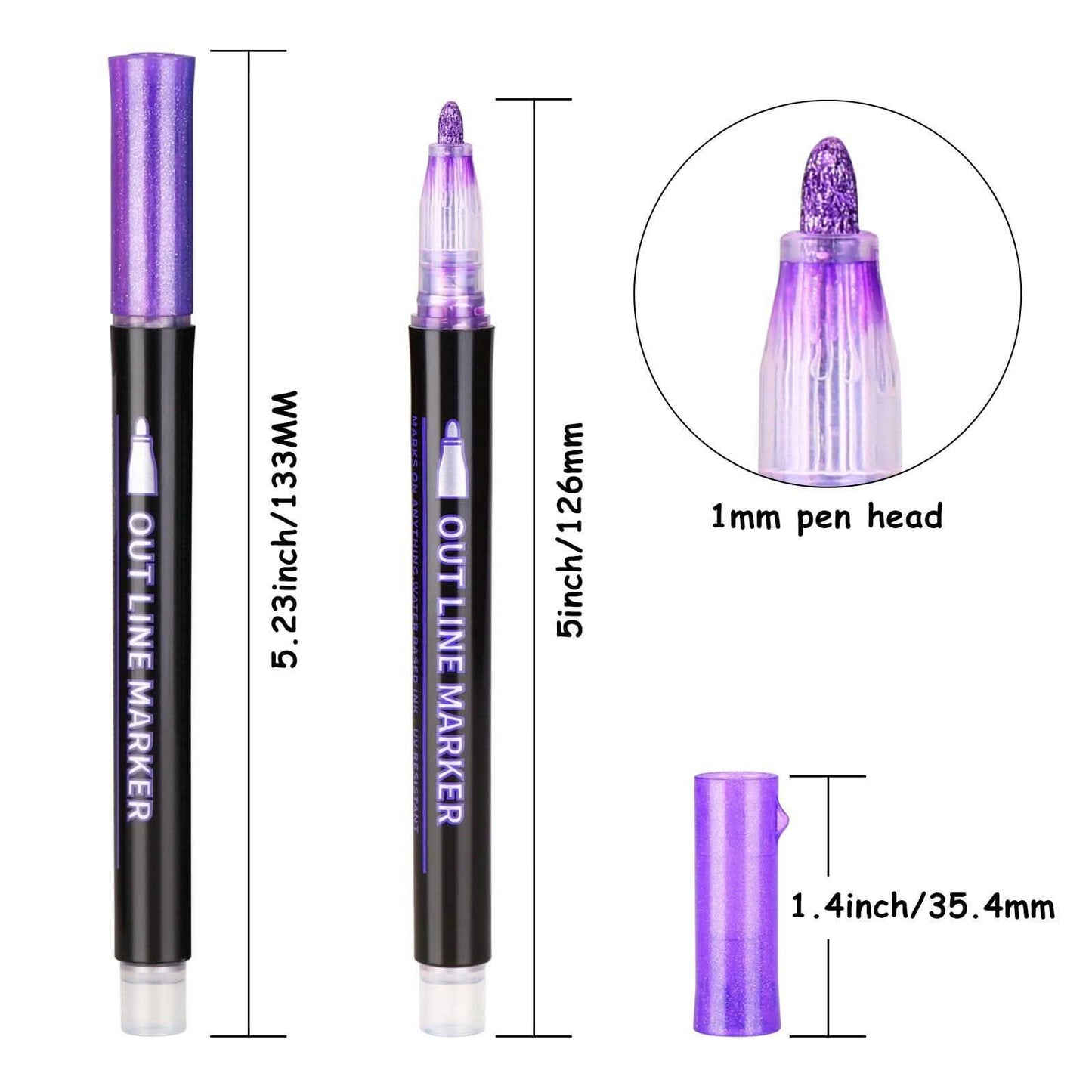 12-Pack: AGPtEK Double Line Outline Pen DailySale