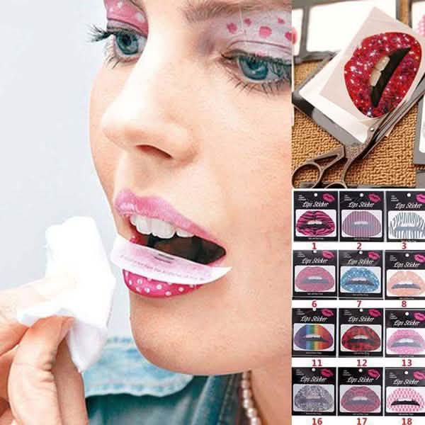 12-Pack: Colorful Temporary Lip Tattoo Set DailySale