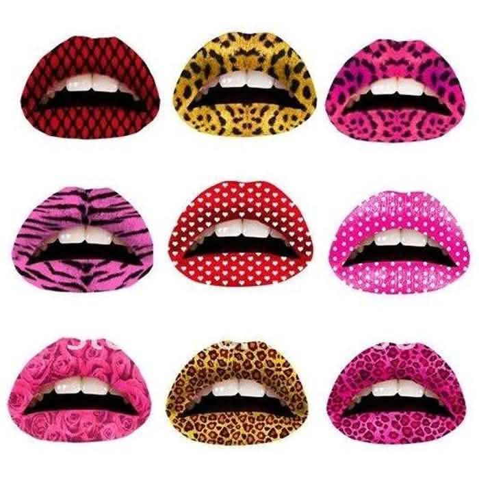 12-Pack: Colorful Temporary Lip Tattoo Set DailySale