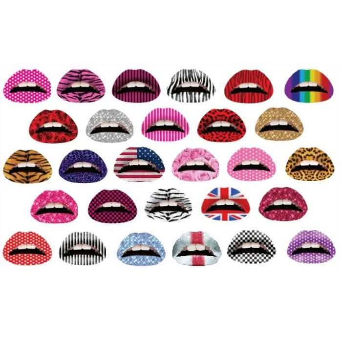 12-Pack: Colorful Temporary Lip Tattoo Set DailySale
