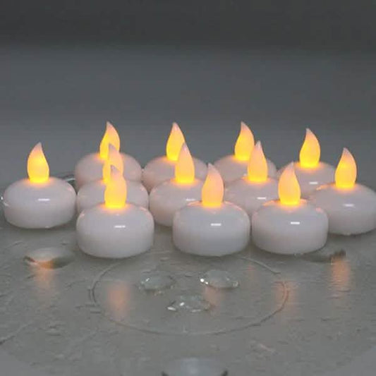 12-Pack: LED Floating Tea Waterproof Flameless Candle DailySale