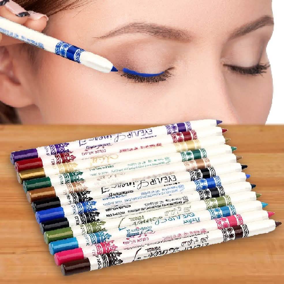 12-Pack: Professional Vivid Multi-Color Eye and Lip Liner Pencil Set DailySale