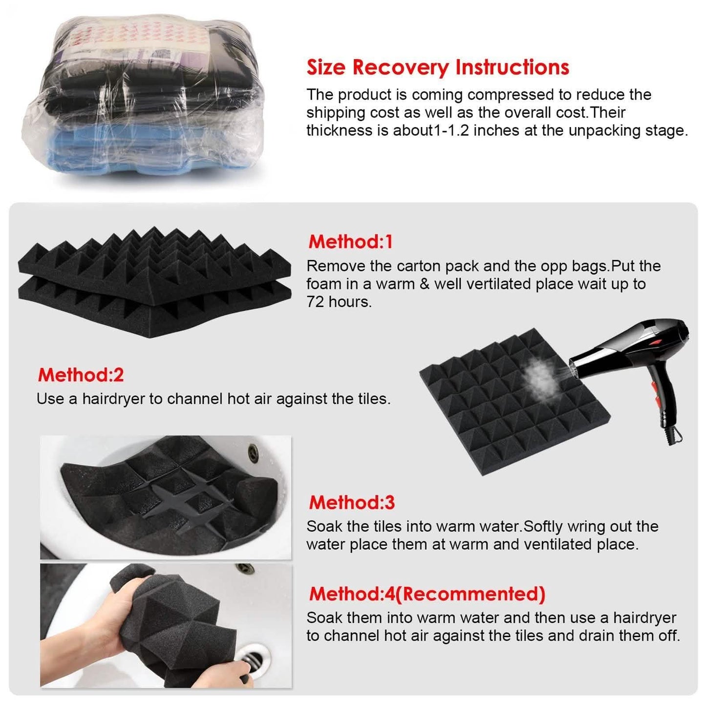 12-Pack: Sound Absorbing Foam for Recording Studio DailySale