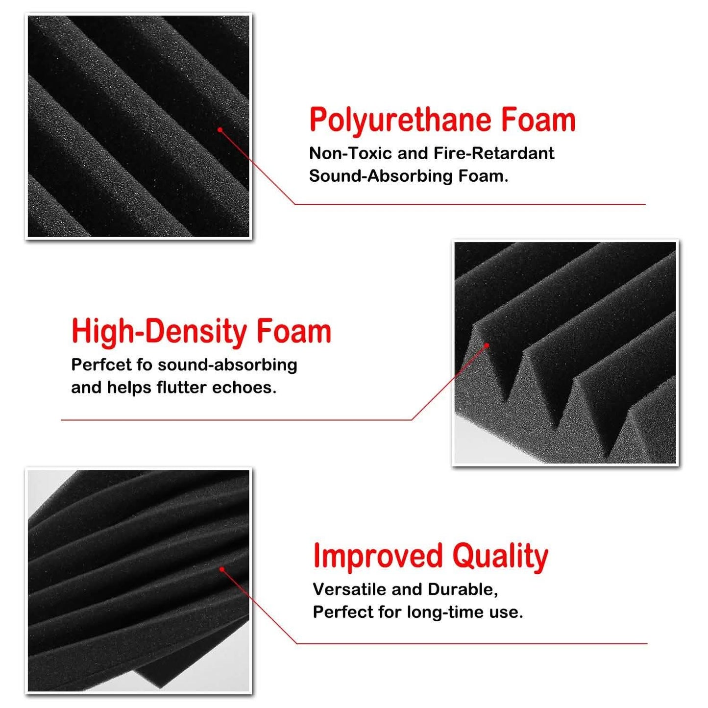 12-Pack: Sound Proof Padding Acoustic Foam Panels DailySale