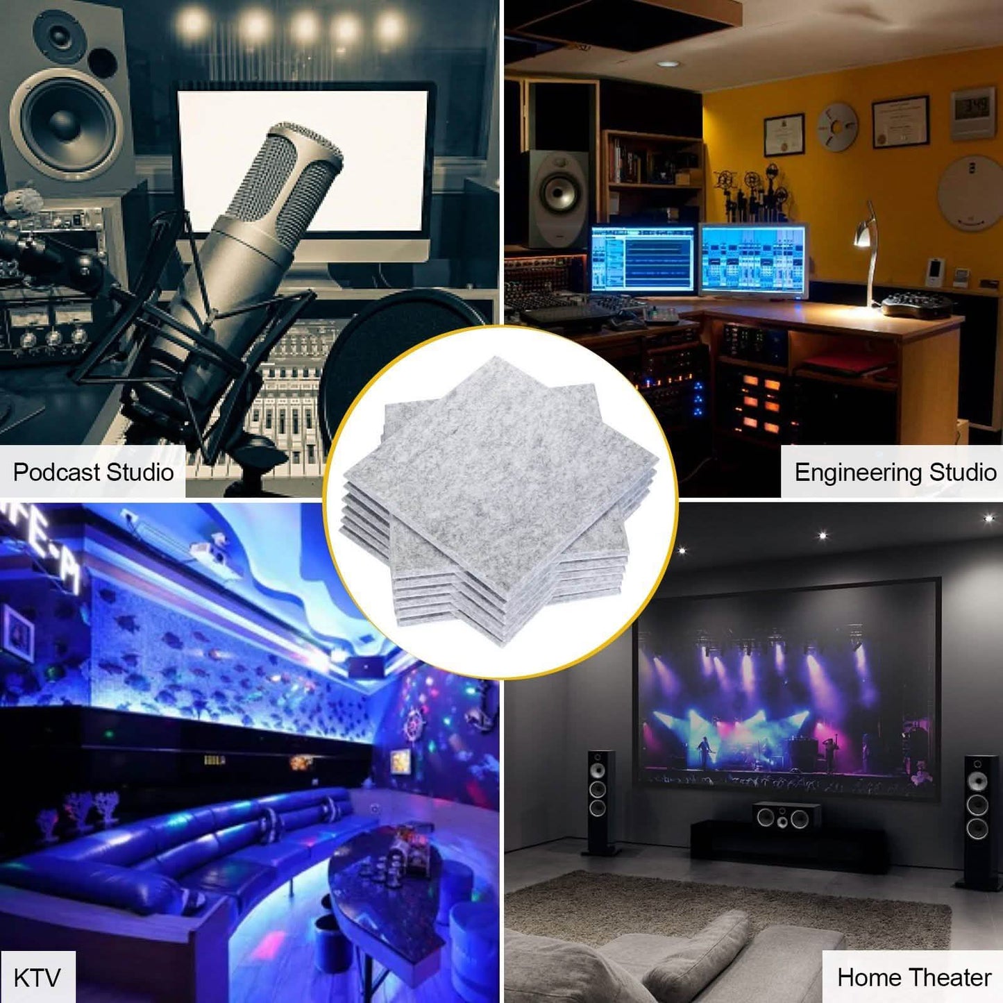 12-Packs: AGPtEK Acoustic Absorption Noise Cancellation Panels DailySale