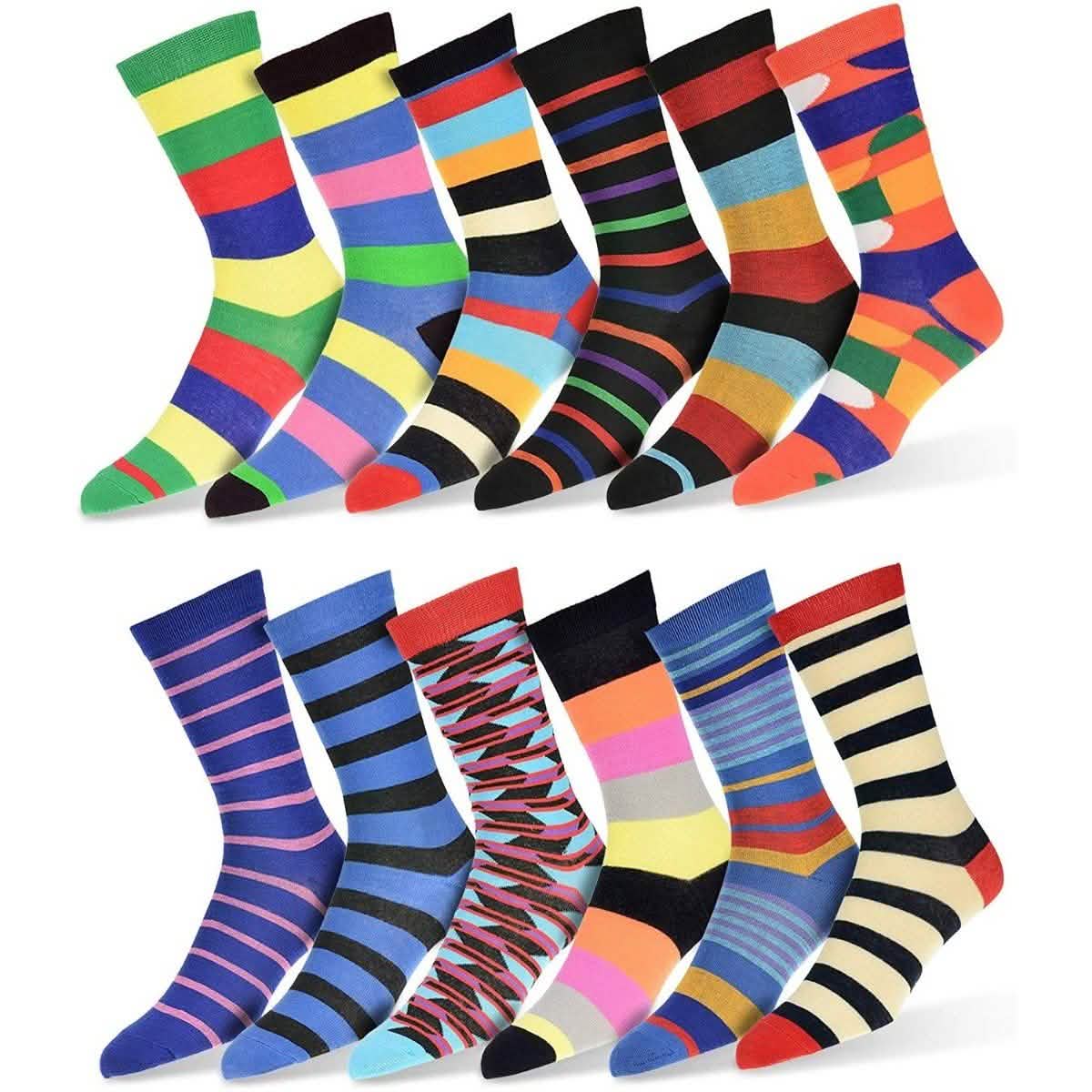 12-Pair: Robert Shweitzer Colorful Dress Socks for Men DailySale