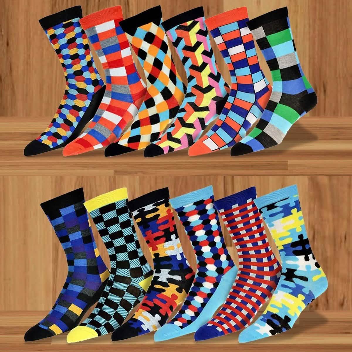 12-Pair: Robert Shweitzer Colorful Dress Socks for Men DailySale