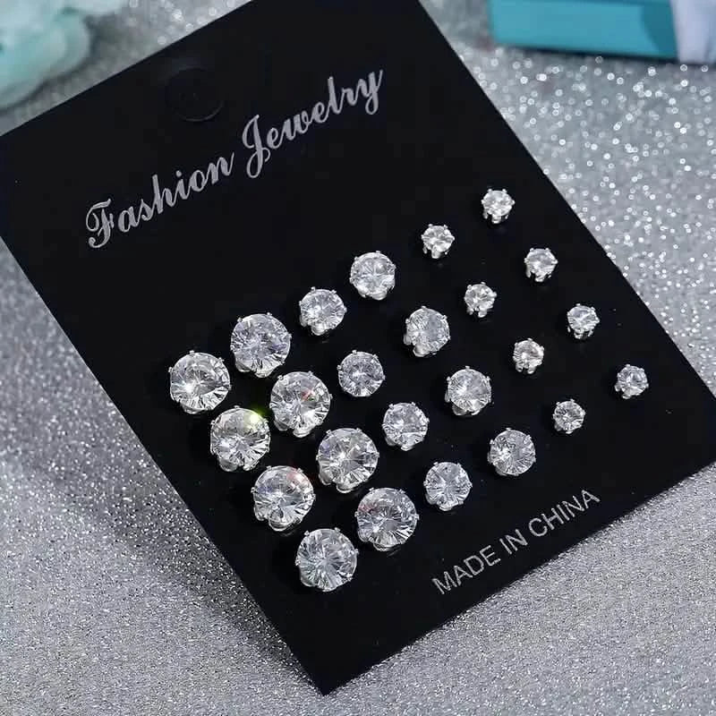12-Pairs: Fashion Stainless Steel Stud Earrings DailySale