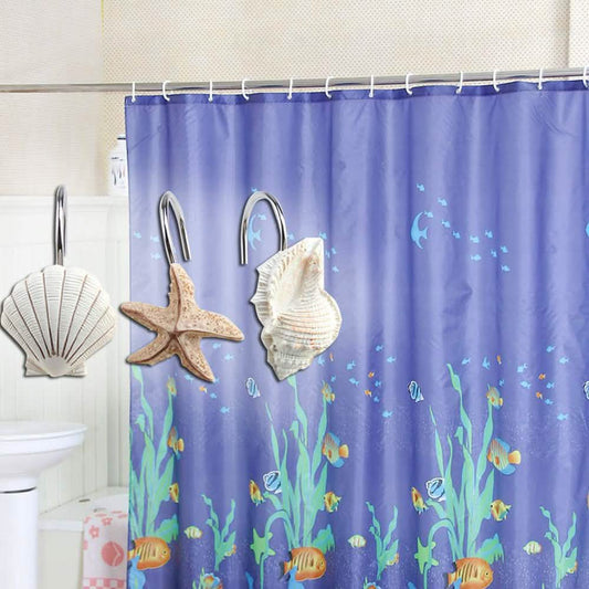 12-Piece: AGPTEK Decorative Seashell Shower Curtain Hooks DailySale