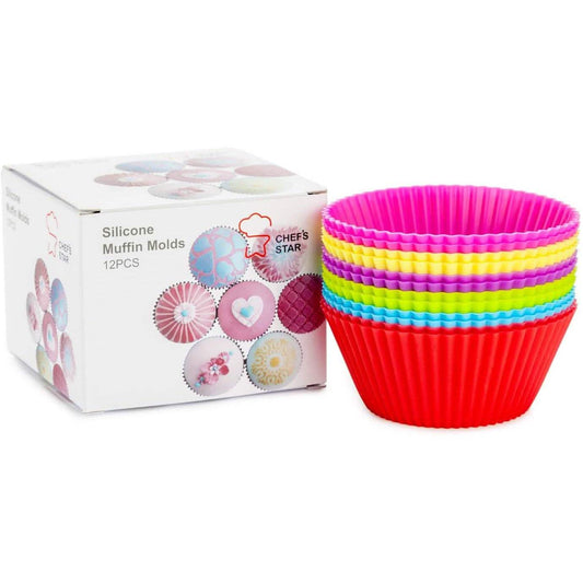 12-Piece: Chef's Star Silicone Baking Cups, Muffin Liners DailySale