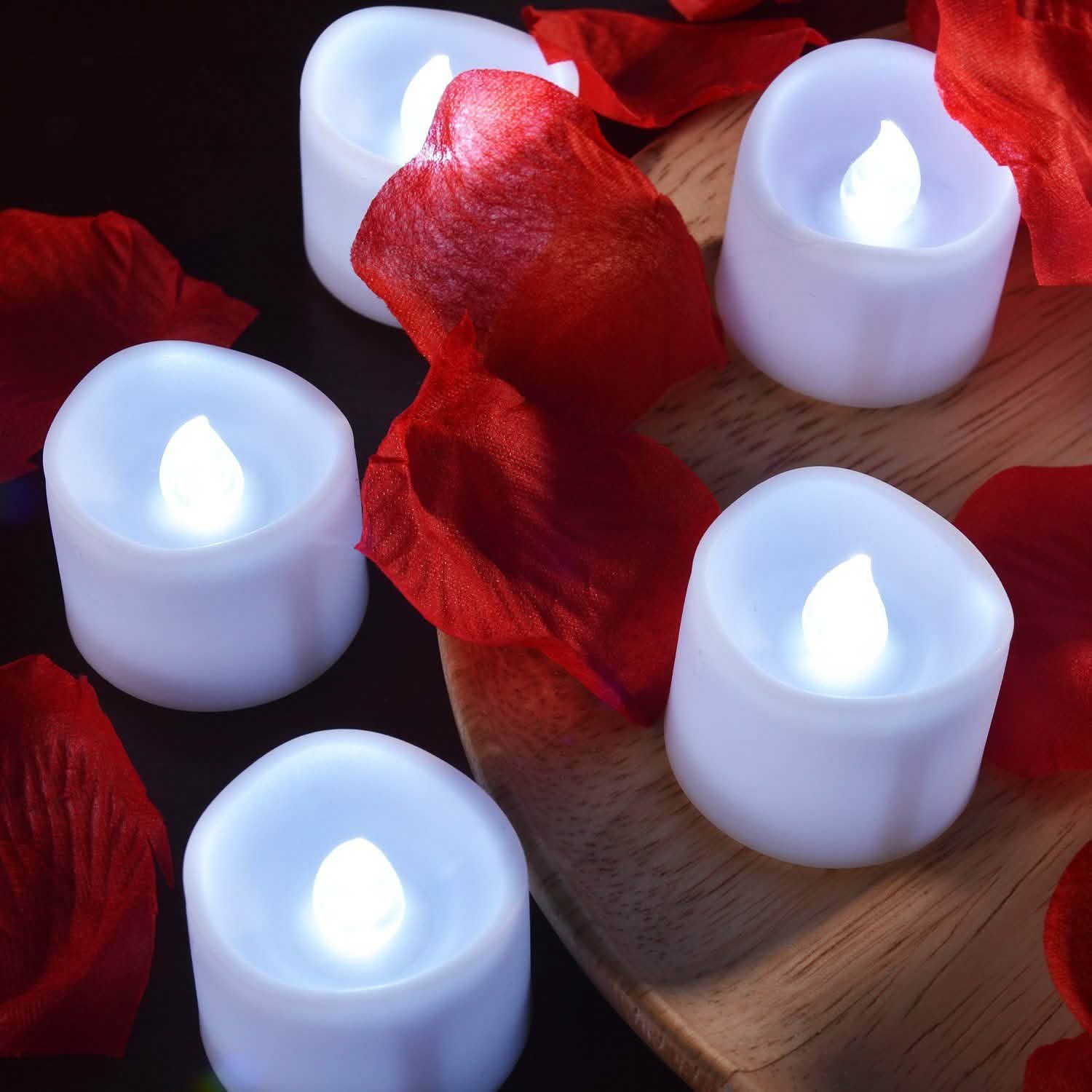 12-Piece: Cool White Flickering Led Tealight Timer Candles DailySale