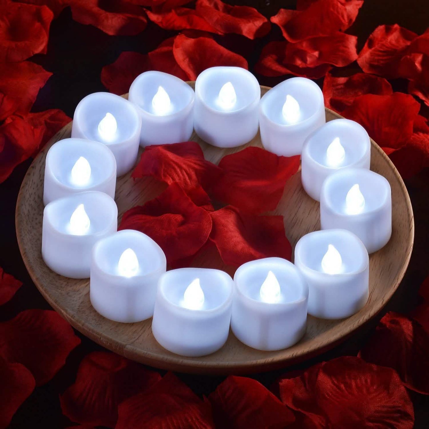 12-Piece: Cool White Flickering Led Tealight Timer Candles DailySale