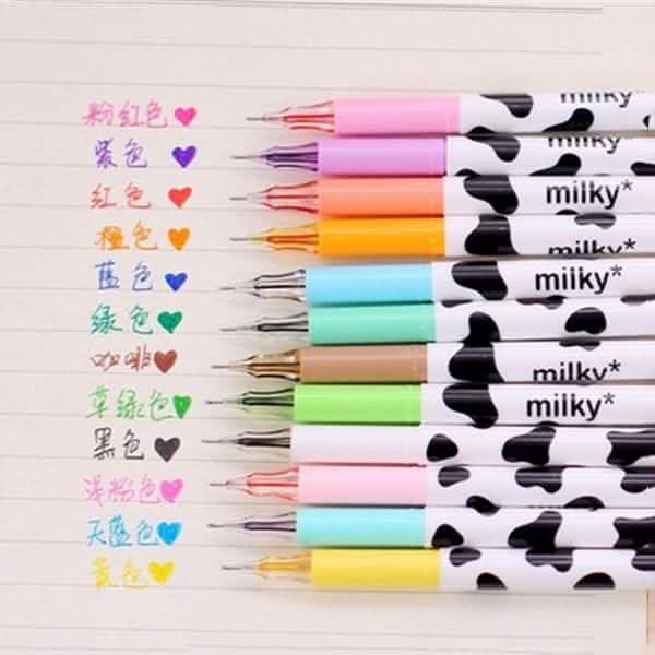 12-Piece: Milky Cow Multicolor Gel Pens DailySale